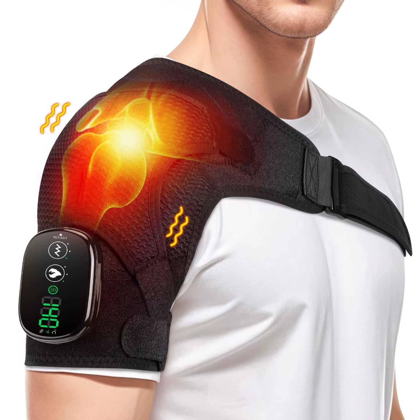 Electric Shoulder Massager with Thermal Therapy, Elbow Support Belt, Vibration Knee Heating Pad, and Joint Care Warming Massage Brace