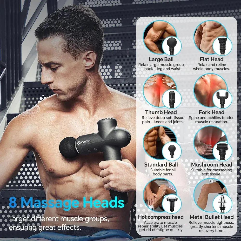 Massage Gun Electric Neck Massager 7.4V Smart Hit Fascia Gun for Body Massage Relaxation Fitness Electric Muscle Massag