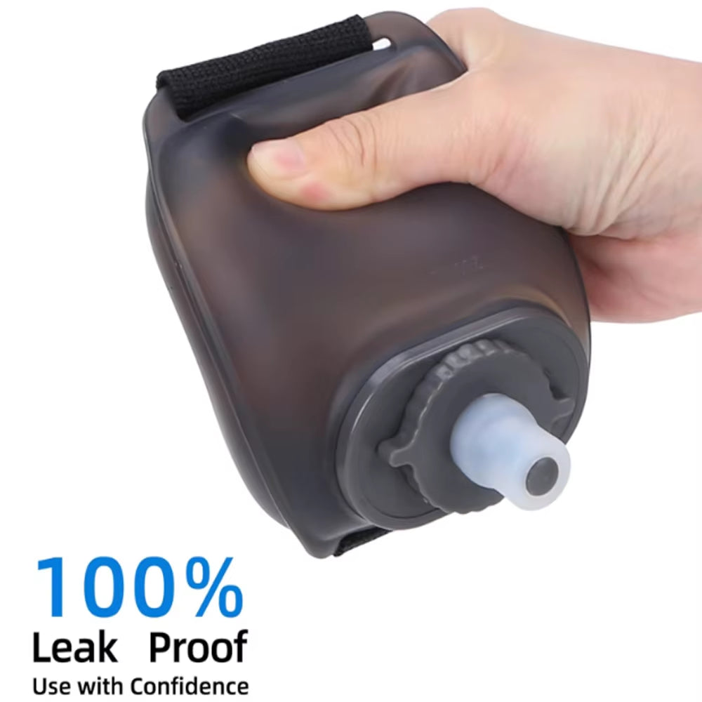 Silicone Wrist-Mounted Water Bottle for Hands-Free Hydration During Sports and Outdoor Activities