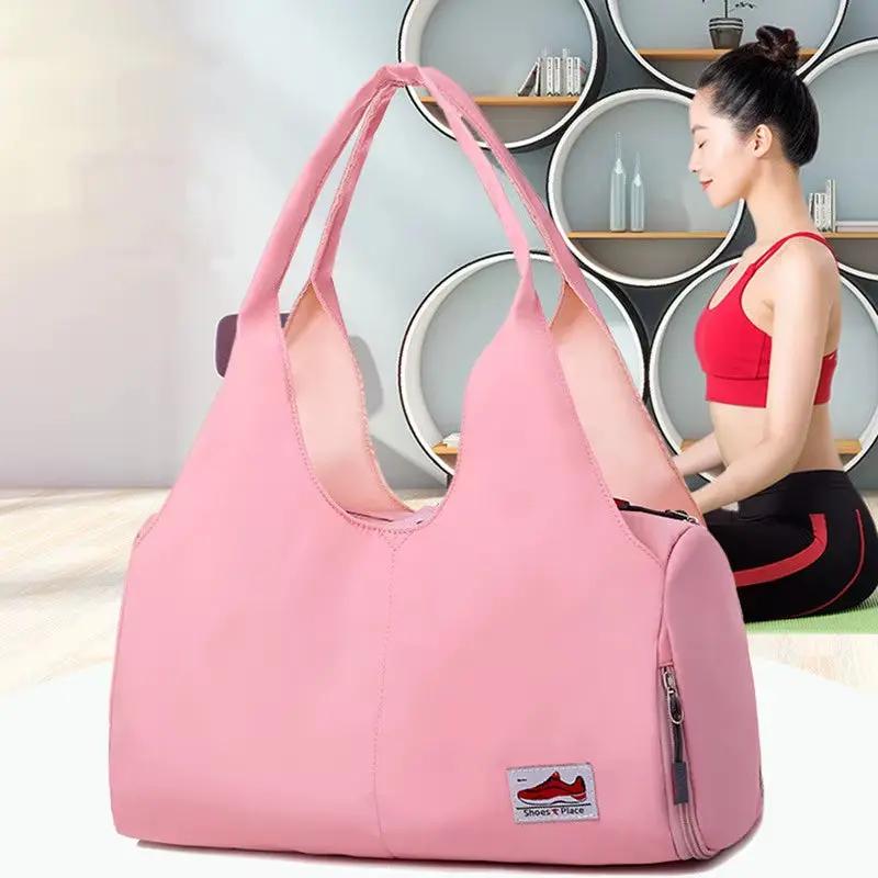 Women'S Bag Nylon Yoga Mat Carry Shoulder Handbag Ladies Academy Female Travel Bolsas Duffle Shoe Bags for Gym Sports Fitness