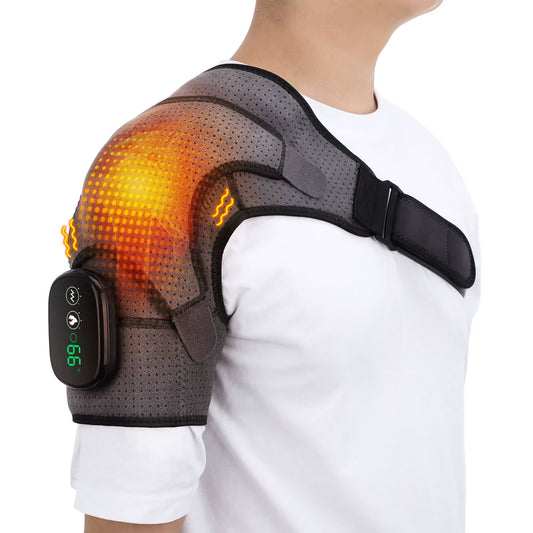Electric Shoulder Massager with Thermal Therapy, Elbow Support Belt, Vibration Knee Heating Pad, and Joint Care Warming Massage Brace