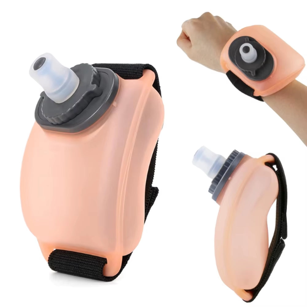 Silicone Wrist-Mounted Water Bottle for Hands-Free Hydration During Sports and Outdoor Activities
