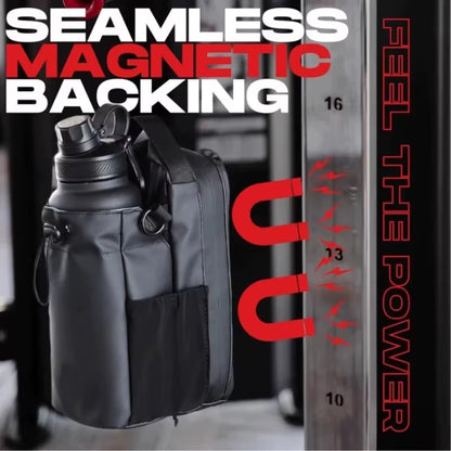 Large Capacity Magnetic Gym Bag with Phone Pocket and Water Bottle Pouch - Portable Gym Accessories Organizer
