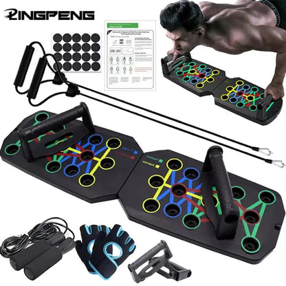 Push-Up Board Set Portable Multifunctional Push-Up Bar Foldable Fitness Equipment for Chest Abdomen Arms/Back Training