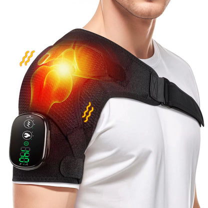 Electric Shoulder Massager with Thermal Therapy, Elbow Support Belt, Vibration Knee Heating Pad, and Joint Care Warming Massage Brace