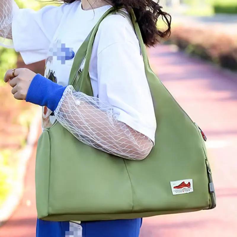 Women'S Bag Nylon Yoga Mat Carry Shoulder Handbag Ladies Academy Female Travel Bolsas Duffle Shoe Bags for Gym Sports Fitness