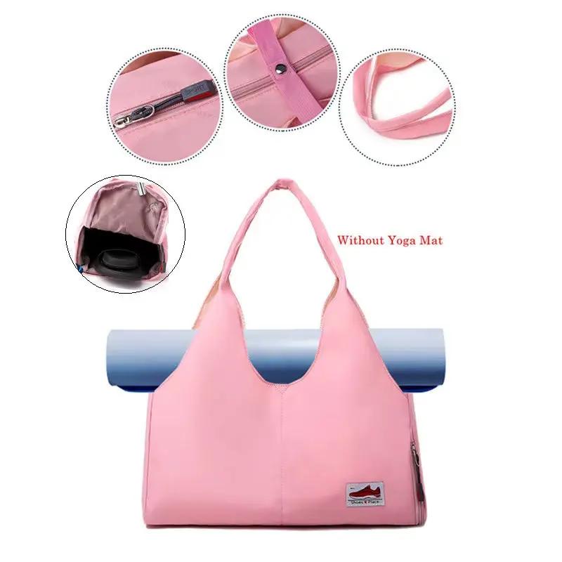 Women'S Bag Nylon Yoga Mat Carry Shoulder Handbag Ladies Academy Female Travel Bolsas Duffle Shoe Bags for Gym Sports Fitness