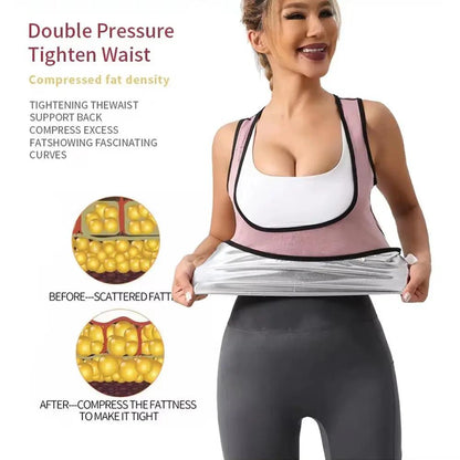 1Pcs Sweat Vest for Women Weight Loss Sweat Workout Tank Top Slimming Sauna Shirt, Heat Trapping Sweat Compression Vest