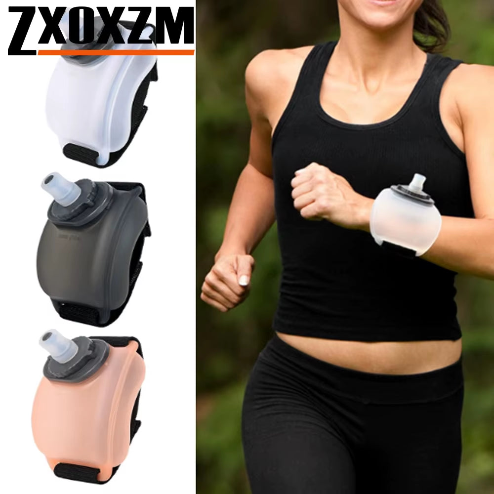 Silicone Wrist-Mounted Water Bottle for Hands-Free Hydration During Sports and Outdoor Activities