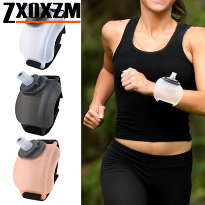 Silicone Wrist-Mounted Water Bottle for Hands-Free Hydration During Sports and Outdoor Activities