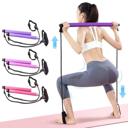 New Fitness Yoga Pilates Bar Stick Crossfit Resistance Bands Trainer Yoga Pull Rods Pull Rope Portable Home Gym Body Workout