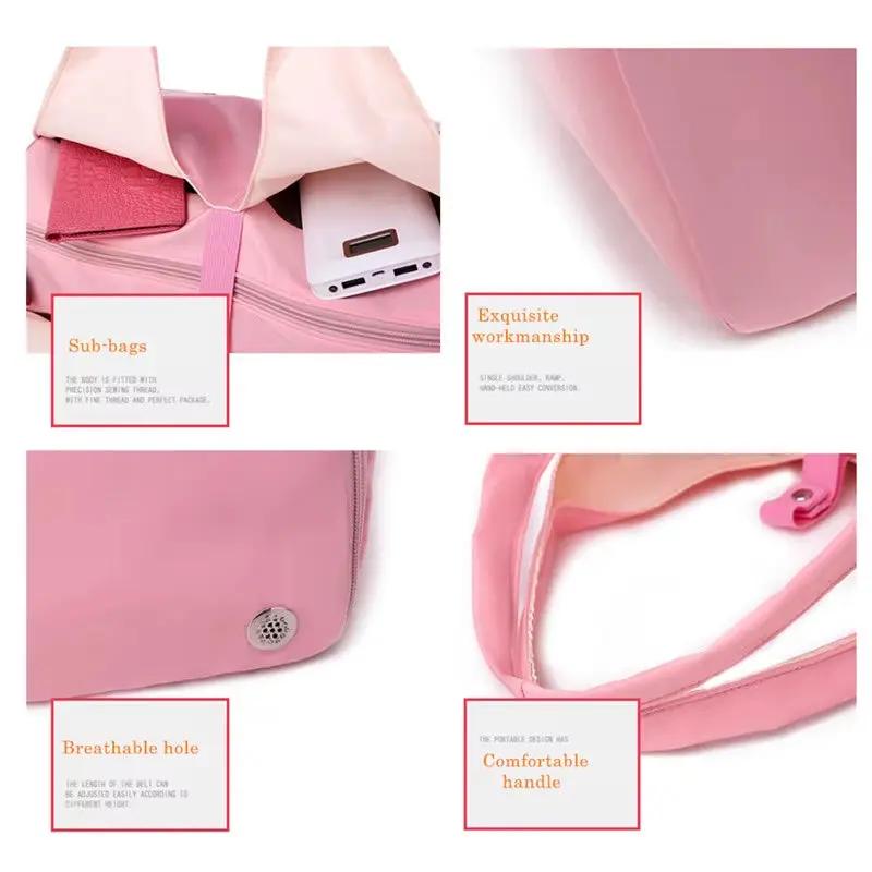 Women'S Bag Nylon Yoga Mat Carry Shoulder Handbag Ladies Academy Female Travel Bolsas Duffle Shoe Bags for Gym Sports Fitness