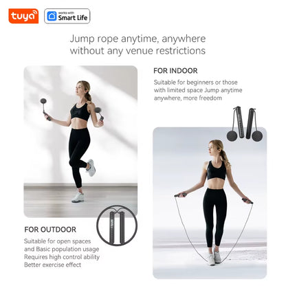 Tuya Smart Jump Rope with App Data Analysis - Ideal for Home Gym, Crossfit, and Exercise Tracking for Men and Women