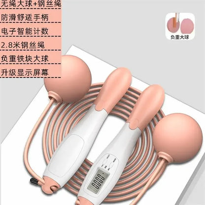 Intelligent Cordless Jump Rope with Negative Weight Ball and Steel Wire for Adult Training and Fitness Equipment